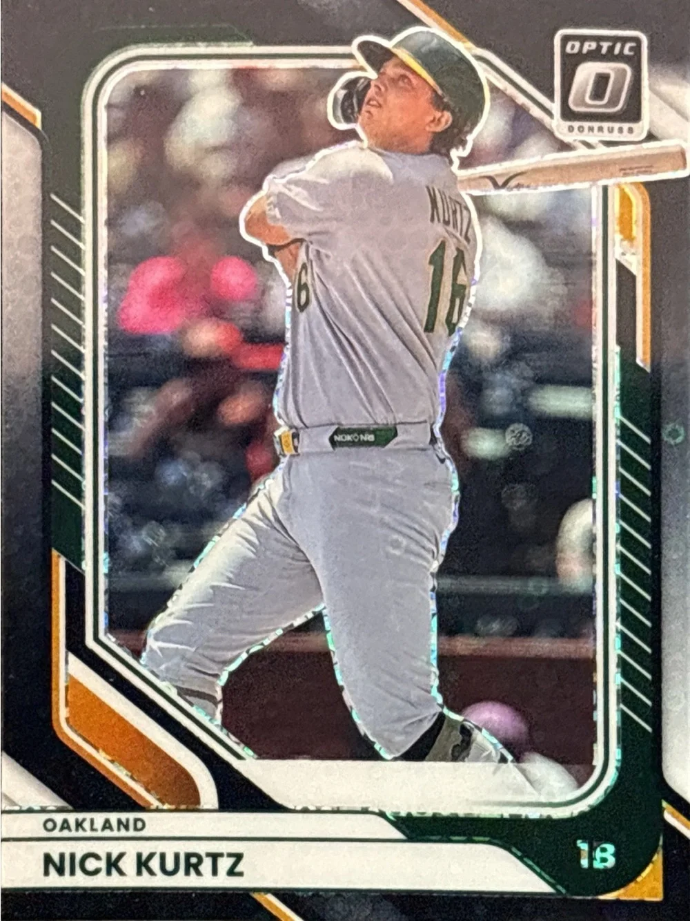 Panini Optic Nick Kurtz Baseball Card - Bubble Prizm